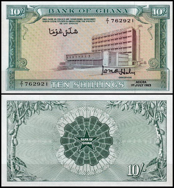 Гана 10 шиллингов 1963 (UNC Pick 1d)