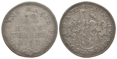 РЕУСС-ШЛЕЙЦ 1/12 ТАЛЕРА 1763
