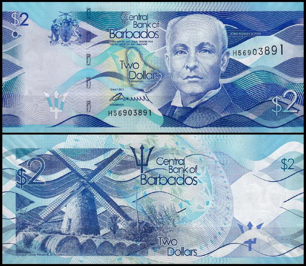 Барбадос 2 доллара 2013 (UNC Pick 73)
