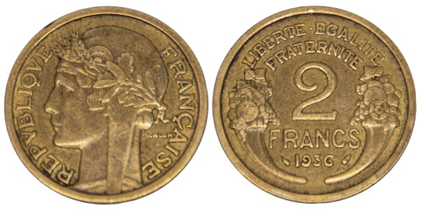 Франция, 2 франка 1936 год