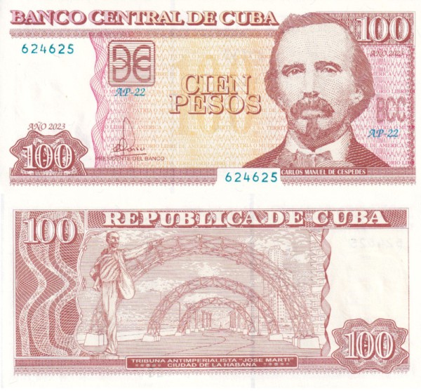 Куба 100 песо 2023 (UNC Pick 129p)