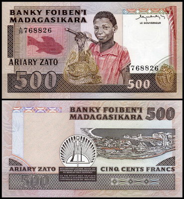 Мадагаскар 500 франков 1983-1987 (UNC Pick 67)