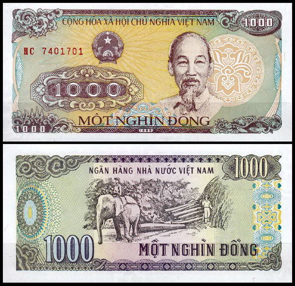 Вьетнам 1000 донг 1988 (UNC Pick 106a)