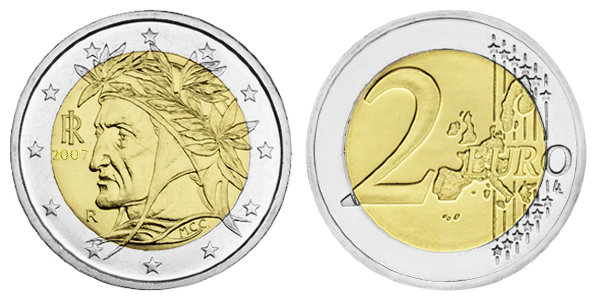 Италия, 2 евро 2007 (UNC, биметалл)