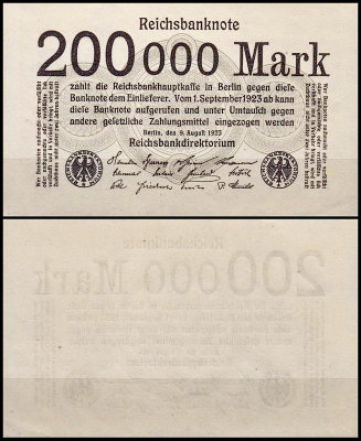 Германия 200000 марок 1923 UNC P.100