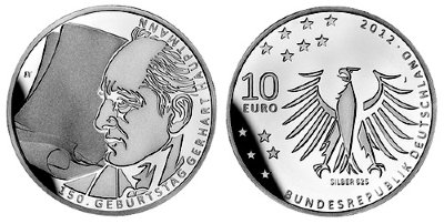 Германия, 10 евро 2012 J (PROOF) 150 лет со дня рождения драматурга Герхарта Гауптмана