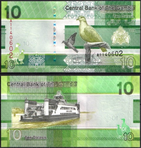 Гамбия 10 даласи 2023 (UNC Pick 38)