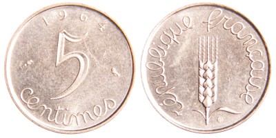 Франция, 5 сантимов 1964 год