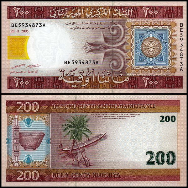 Мавритания 200 угий 2004-2008 (UNC Pick 11)