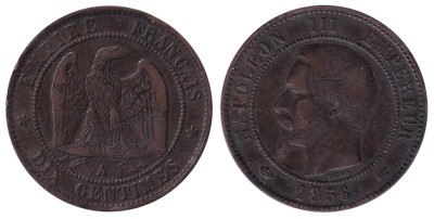 Франция, 2 сантима 1856 год