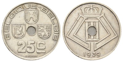 Бельгия, 25 сантимов 1939 год