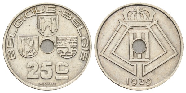 Бельгия, 25 сантимов 1939 год