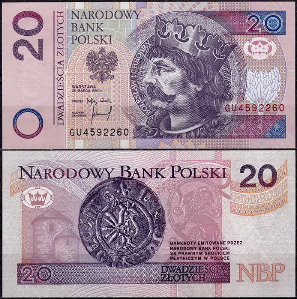 Польша 20 злотых 1994 (UNC Pick 174)