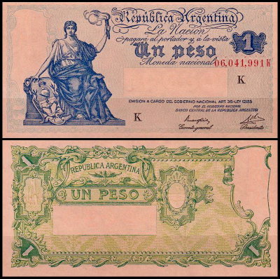 Аргентина 1 песо 1935 (UNC Pick 251)