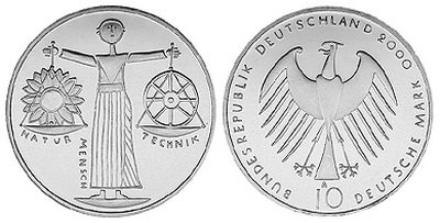 Германия, 10 марок 2000 год, Expo 2000