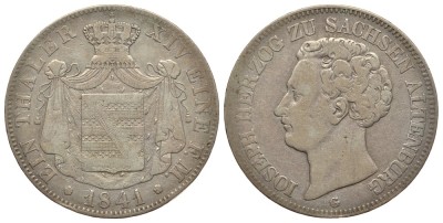 САКСЕН-АЛЬТЕНБУРГ 1 ТАЛЕР 1841 G, ЖОЗЕФ (1834-1848)