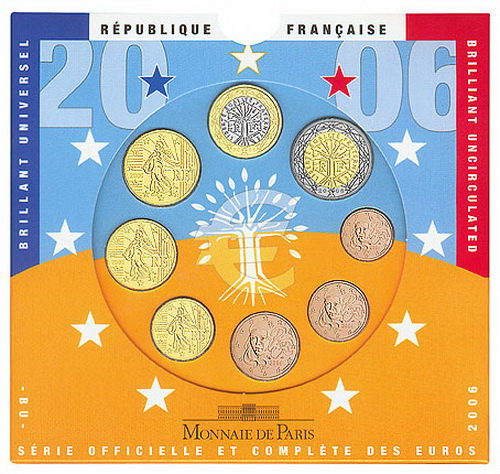 Франция, Набор монет 2006 года (буклет)