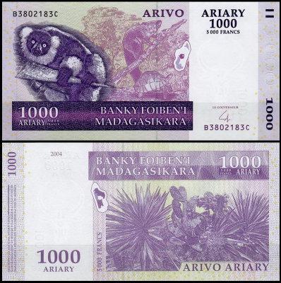 Мадагаскар 1000 ариари 2004 (UNC Pick 89)