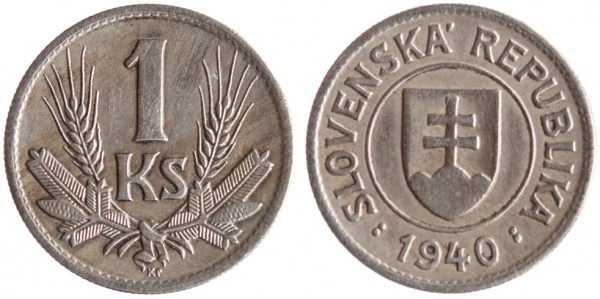 Словакия, 1 крона 1940 год, XF №2