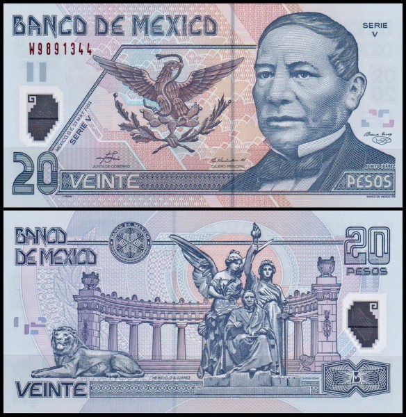 Мексика 20 песо 2001-2005 (UNC Pick 116)