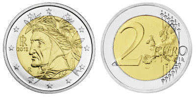 Италия, 2 евро 2012 (UNC, биметалл)