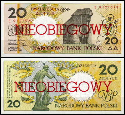 Польша 20 злотых 1990 (UNC Pick 168)