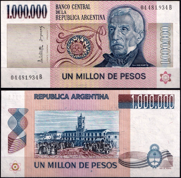 Аргентина 1000000 песо 1981-1983 (UNC Pick 310)