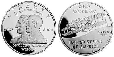 США, 1 доллар 2003 год, Первый полёт братьев Райт, ПРУФ