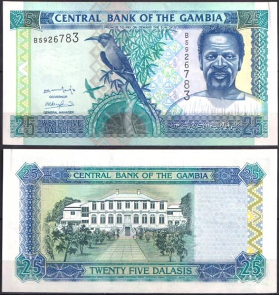 Гамбия 25 даласи 2001 (UNC Pick 22a)
