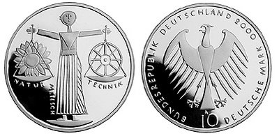 Германия, 10 марок 2000 год, Expo 2000, ПРУФ