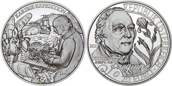 Австрия, 20 евро 2011 год, Николаус Жакен, ПРУФ