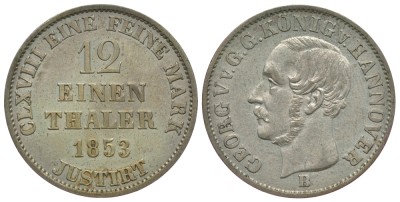 Ганновер 1/12 талера 1853 J, Георг V (1851-1866) 