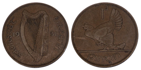 Ирландия, 1 пенни 1931 год