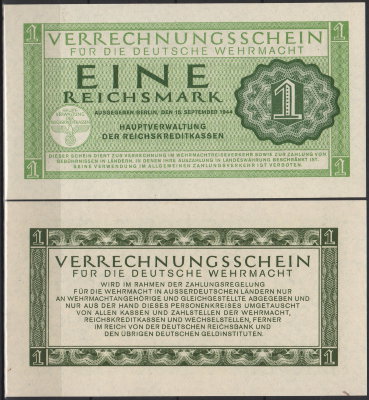 Германия 1 марка 1944 UNC P.M38 Для вермахта