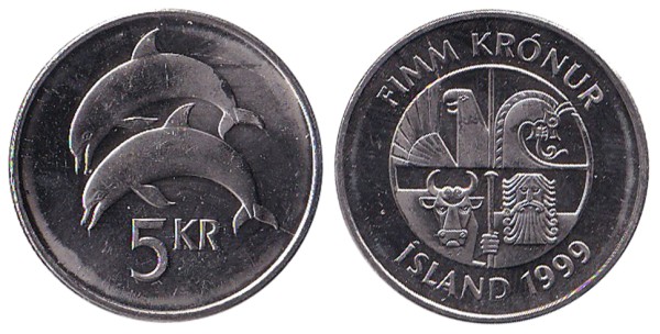 Исландия, 5 крон 1999 год