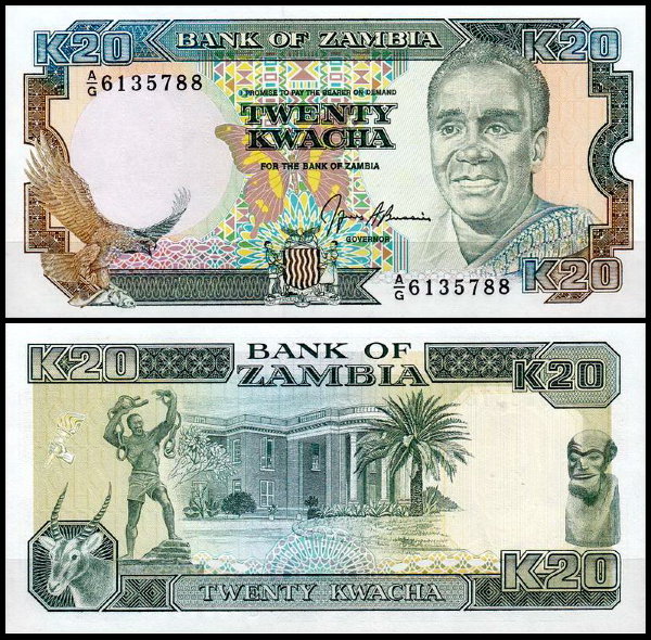 Замбия 20 квача 1989-1991 (UNC Pick 32)