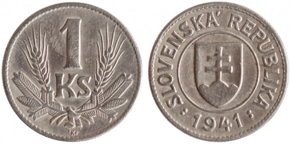 Словакия, 1 крона 1941 год, XF