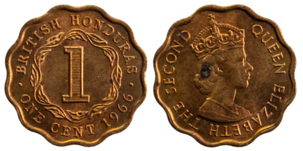 Британский Гондурас, 1 цент 1966 год