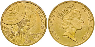 Австралия, 5 долларов 2000 год, XXVII Олимпийские игры в Сиднее, Тяжёлая атлетика