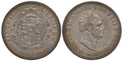 Ганновер 1 талер 1836 A, Вильгельм IV (1830-1837)