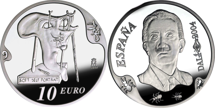 10 евро кто изображен на фото. монета испания 1 реал филипп 4. монеты испании 10. дали 10 евро. Espana dali 2004 год 50 euro монета.
