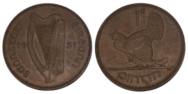 Ирландия, 1 пенни 1931 год