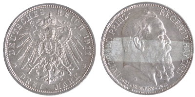 Бавария, 3 марки 1911 год, UNC 