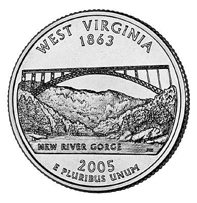 США, 25 центов 2005 год, West Virginia