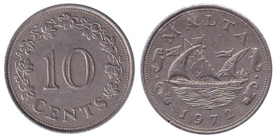 Мальта, 10 центов 1972 год