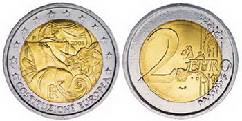 Италия, 2 евро 2005 год, Годовщина подписания конституции Евросоюза