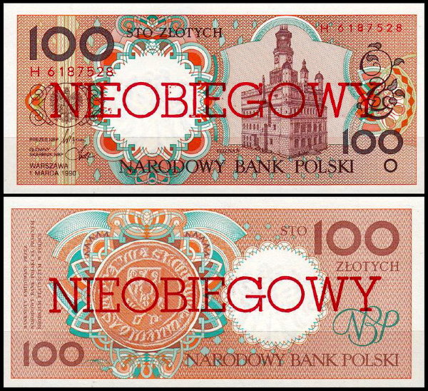 Польша 100 злотых 1990 (UNC Pick 170)
