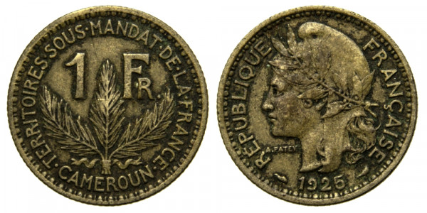 Камерун, 1 франк 1925 год