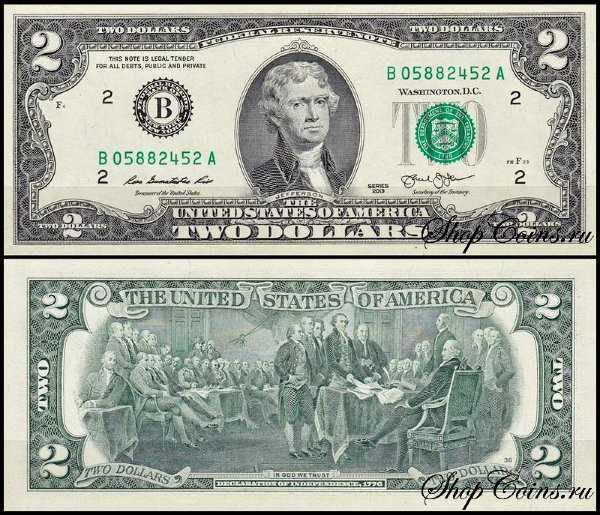 США 2 доллара 2013 (UNC Pick **) Federal Reserve Note