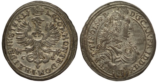 ШЛЕЗВИГ-ВЮРТЕМБЕРГ-ЭЛЬС 6 КРЕЙЦЕРОВ 1715